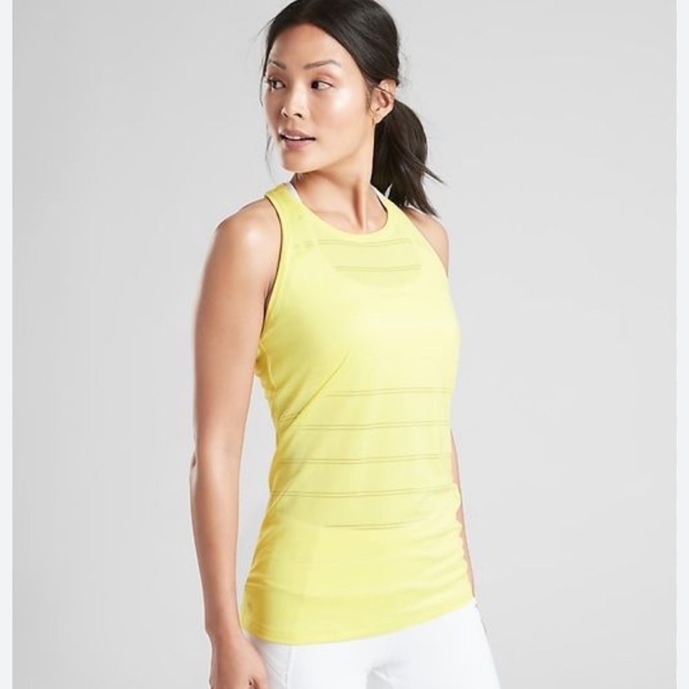 Athleta Yellow Fitted Ribbed Tank Top